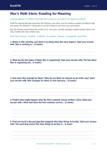 Free Reading Comprehension Writing Frame | Grade 2 | ELA | BookFlik