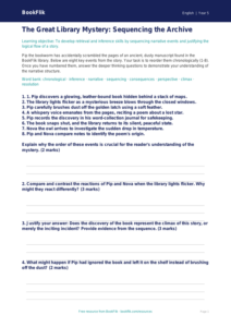 Free Reading Comprehension Activity Sheet | Grade 4 | ELA | BookFlik