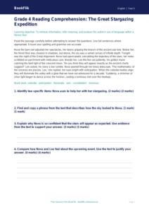 Free Reading Comprehension Assessment | Grade 4 | ELA | BookFlik