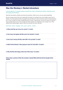 Free Reading Comprehension Worksheet | Kindergarten | ELA | BookFlik