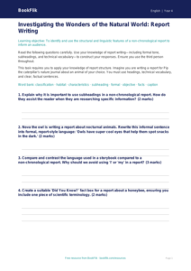 Free Report Writing Worksheet | Grade 3 | ELA | BookFlik