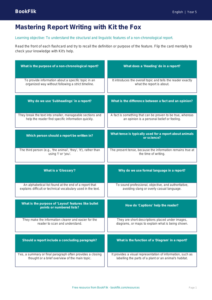Free Report Writing Flashcards | Grade 4 | ELA | BookFlik