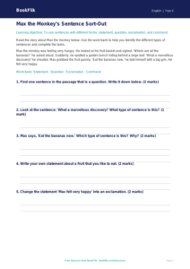Free Sentence Structure Track Sheet | Grade 1 | ELA | BookFlik