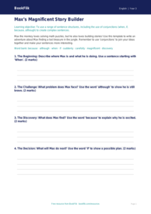 Free Sentence Structure Template | Grade 2 | ELA | BookFlik