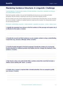 Free Sentence Structure Assessment | Grade 3 | ELA | BookFlik