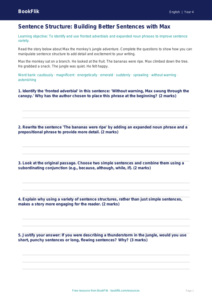 Free Sentence Structure Track Sheet | Grade 3 | ELA | BookFlik
