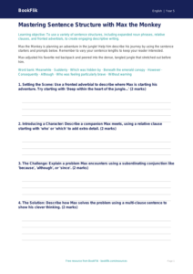 Free Sentence Structure Writing Frame | Grade 4 | ELA | BookFlik