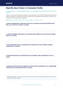 Free Sentence Structure Template | Kindergarten | ELA | BookFlik