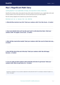 Free Sentence Structure Writing Frame | Kindergarten | ELA | BookFlik