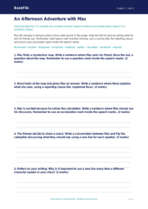 Free Speech Marks Template | Grade 4 | ELA | BookFlik