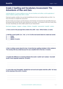 Free Spelling Assessment | Grade 2 | ELA | BookFlik