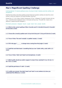 Free Spelling Quiz | Grade 3 | ELA | BookFlik