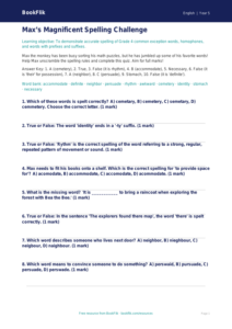 Free Spelling Quiz | Grade 4 | ELA | BookFlik