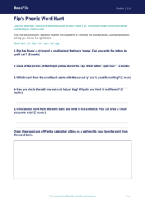 Free Spelling Worksheet | Pre-K | ELA | BookFlik