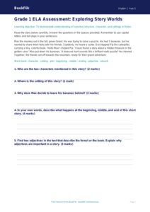 Free Stories Assessment | Grade 1 | ELA | BookFlik