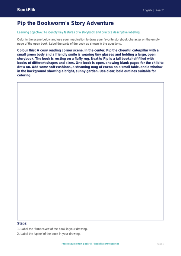 Free Stories Colouring Page | Grade 1 | ELA | BookFlik worksheet preview — English Stories
