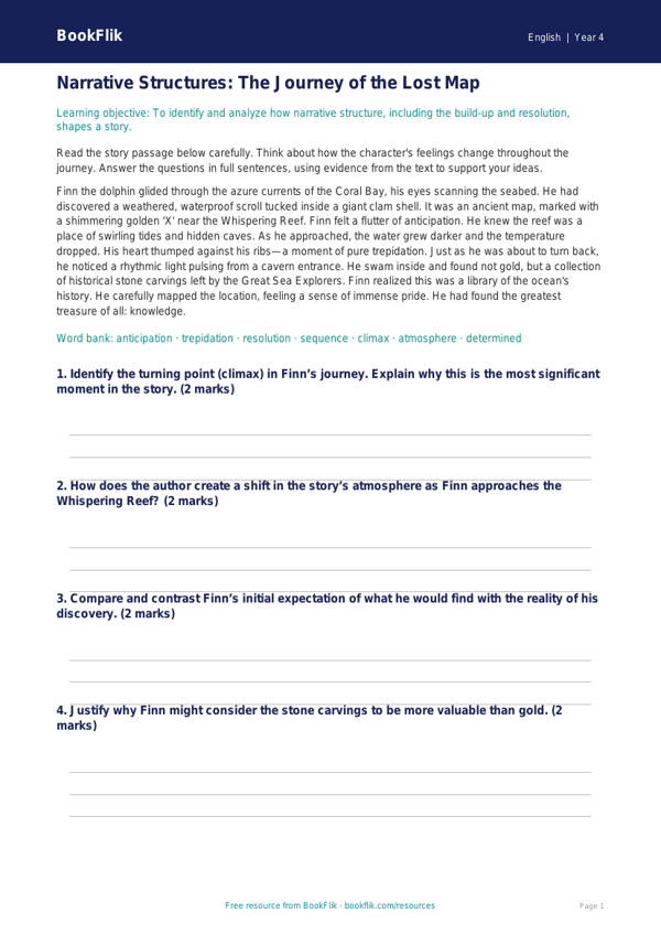 Free Stories Track Sheet | Grade 3 | ELA | BookFlik worksheet preview — English Stories