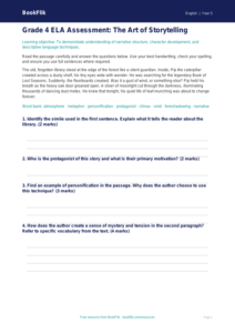 Free Stories Assessment | Grade 4 | ELA | BookFlik