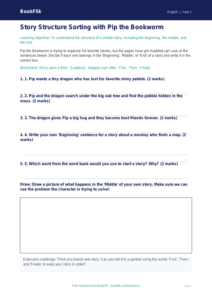 Free Stories Activity Sheet | Kindergarten | ELA | BookFlik