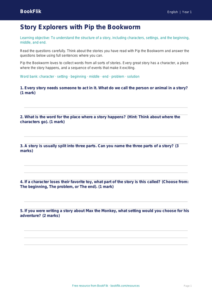 Free Stories Worksheet | Kindergarten | ELA | BookFlik