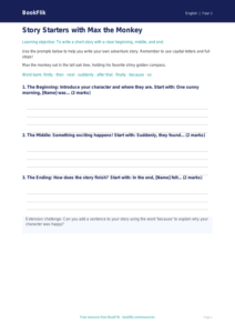 Free Stories Writing Frame | Kindergarten | ELA | BookFlik