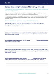 Free Verbal Reasoning Assessment | Grade 3 | ELA | BookFlik