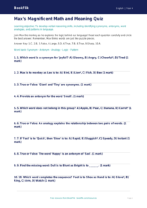 Free Verbal Reasoning Quiz | Grade 3 | ELA | BookFlik