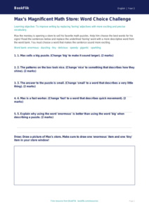 Free Vocabulary Activity Sheet | Grade 1 | ELA | BookFlik