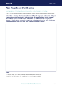 Free Vocabulary Colouring Page | Grade 1 | ELA | BookFlik