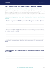 Free Vocabulary Writing Frame | Grade 1 | ELA | BookFlik