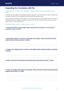 Free Vocabulary Track Sheet | Grade 4 | ELA | BookFlik
