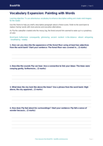 Free Vocabulary Writing Frame | Grade 4 | ELA | BookFlik