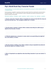 Free World Book Day Activity Sheet | Grade 1 | ELA | BookFlik