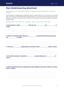 Free World Book Day Activity Sheet | Kindergarten | ELA | BookFlik