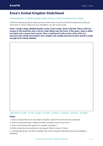 French Animals Drawing Sheet | Grade 4 | BookFlik