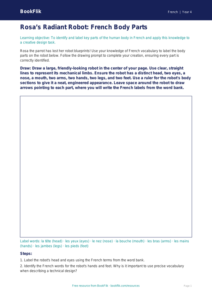 Free French Body Parts Drawing Sheet | Grade 3 | BookFlik