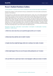 French Colors Worksheet for Grade 3 | Greater Depth | BookFlik