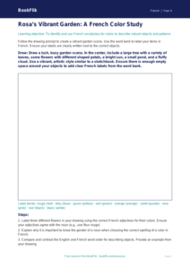 French Colors Worksheet for Grade 3 | Free Printable | BookFlik