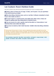 French Colors Worksheet for Grade 3 | Free Educational Printables