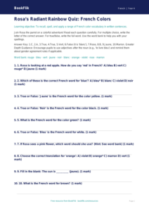 French Colors Quiz for Grade 3 | Greater Depth | BookFlik
