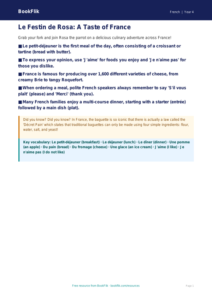 French Food Vocabulary Poster | Grade 3 | BookFlik