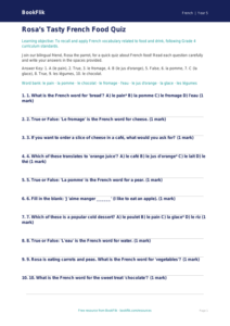 French Food Quiz for Grade 4 | Free Printable | BookFlik