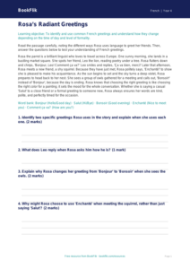Free French Greetings Comprehension | Grade 3 | BookFlik