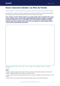 Free Months Of The Year Drawing Sheet | Grade 3 | French | BookFlik