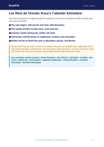 Free Months Of The Year Poster | Grade 3 | French | BookFlik