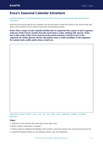 Free Months Of The Year Drawing Sheet | Grade 4 | French | BookFlik