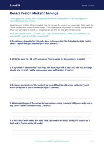 Free French Numbers Activity Sheet | Grade 3 | BookFlik