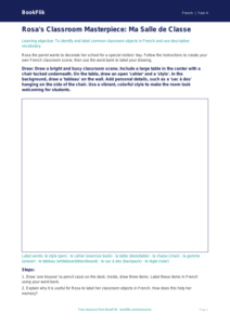 French School Vocabulary Worksheet | Grade 3 | BookFlik