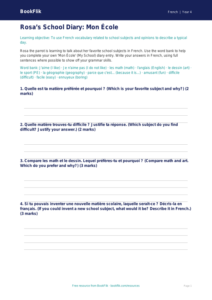 Grade 3 French School Vocabulary Lesson | BookFlik Resources