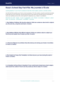 Free School Template | Grade 4 | French | BookFlik